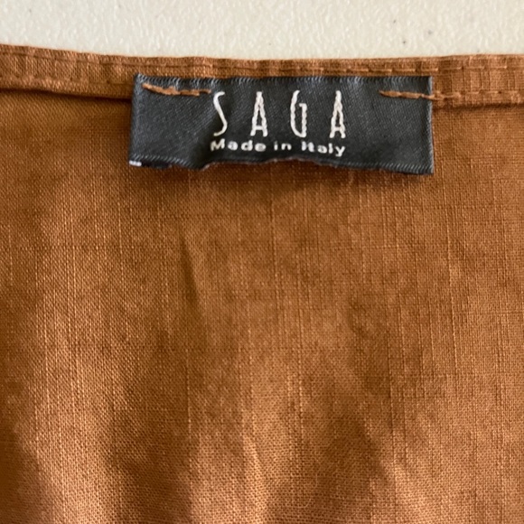 Saga made in Italy Linen Tunic in Brown one size fits all. EUC - Picture 4 of 7